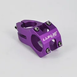 Compact MTB Power Stem - Short and Sturdy Bicycle Handlebar Support (25.4x45mm Purple)