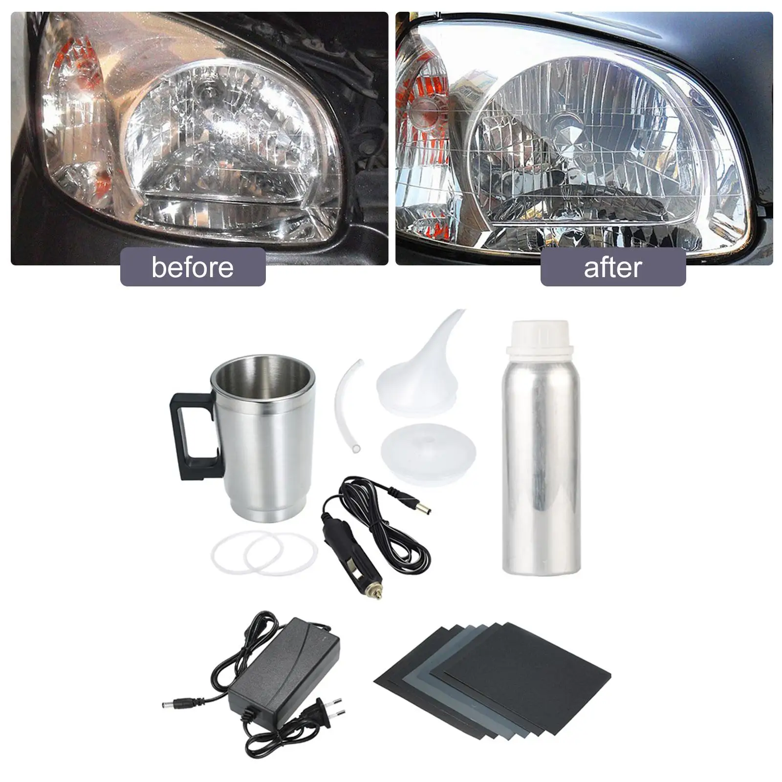 Outil De Réparation De Polissage De Phares De Voiture, Kit D De Polissage De Phares De Voiture Tasse Datomisation Chauffante Tasse Chauffante Electrique Prise Ue 78149258