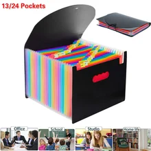 

Expanding File Folder 13/24 Pockets File Organiser A4 File Folder Rainbow Document Organiser for Storage Files