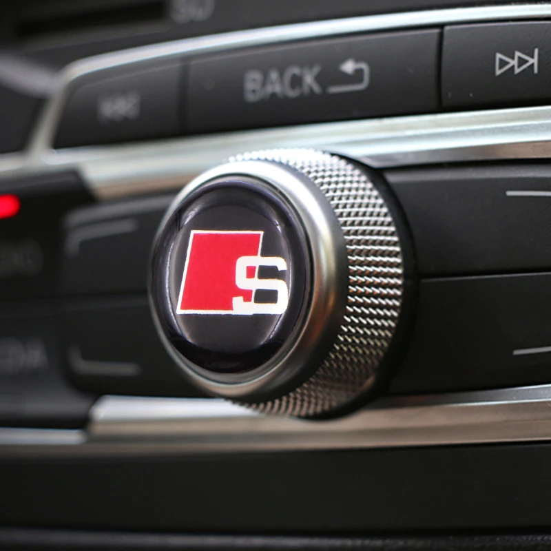 1pcs Car Knob Stickers for Audis Sline TT A1 A2 A3 A4 A5 A6 A7 A8 8P B6 B7 B8 C6 C7 Q5 Q7 RS3 RS4 RS5 RS6 RS7 S3 S4 S5 S6 S7 S8
