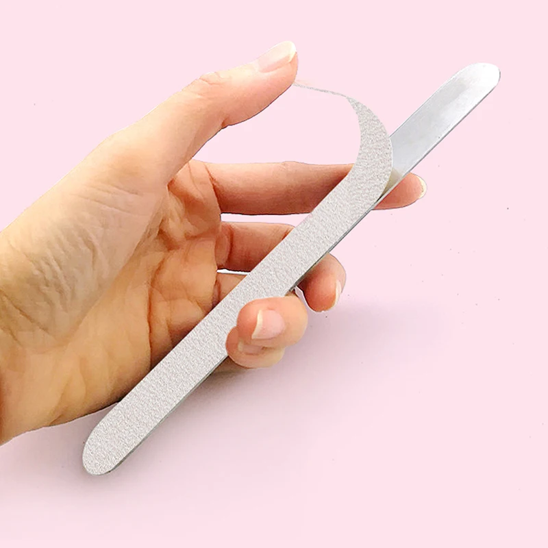 50 Stücke/100 Stücke Grau Abnehmbare Pads Mit Metallgriff Ersatz Schleifpapier Nagelfeile 100/180 Für Maniküre Schwielen entferner Puffer – Detail 7