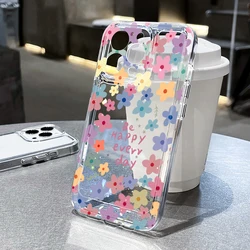 Clear Rainbow Floral 'Be Happy Every Day' Soft TPU Phone Case - Galaxy A56 5G (BA - T2577)