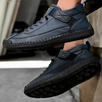 أحذية رجالية على الطراز البريطاني، أحذية مسطحة كاجوال متينة ومتعددة الاستخدامات، أحذية مشي عالية الجودة للرجال، أحذية بدون كعب للرجال 2