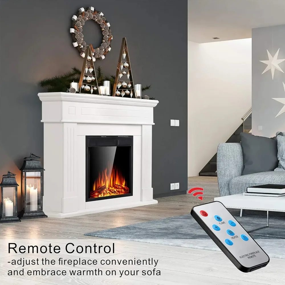Electric Fireplace Mantel Package Wooden Surround Firebox TV Stand Free Standing Electric Fireplace Heater 3