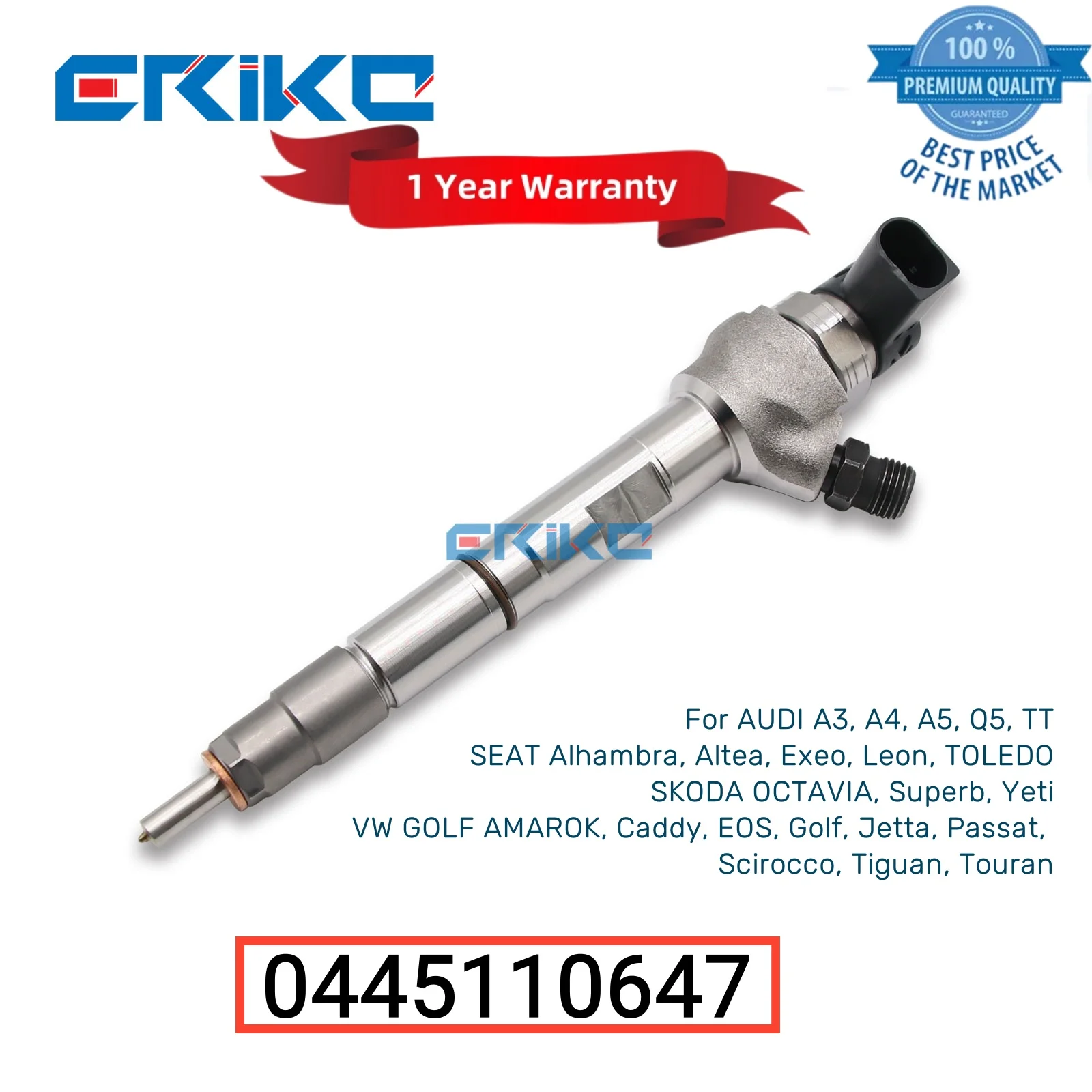 

0 445 110 647 Diesel Fuel Injector 0445110647 Injector Assy Fuel 03L130277 0445 110 647 for AUDI A3, A4, A5, Q5, TT