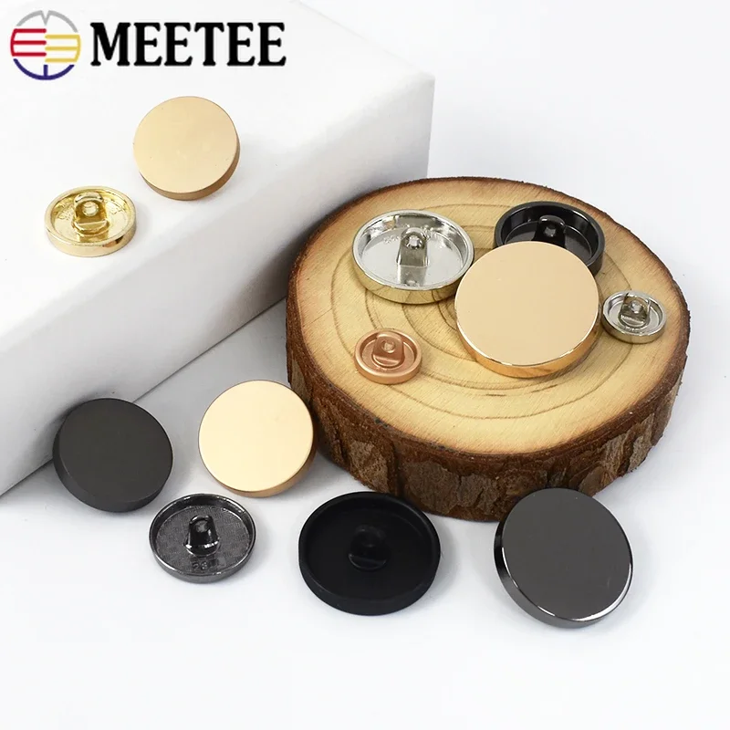 Meetee 금속 스냅 버튼 의류 장식 단추 생크, 라운드 플랫 걸쇠 재킷 코트, 청바지 DIY 재봉 액세서리, 10-28mm, 10 개