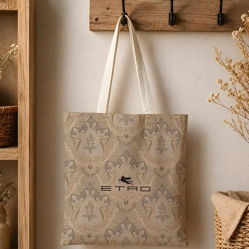 Eco-Friendly Cotton Canvas Tote Bag - Reusable Large Capacity Fashion Storage Bag