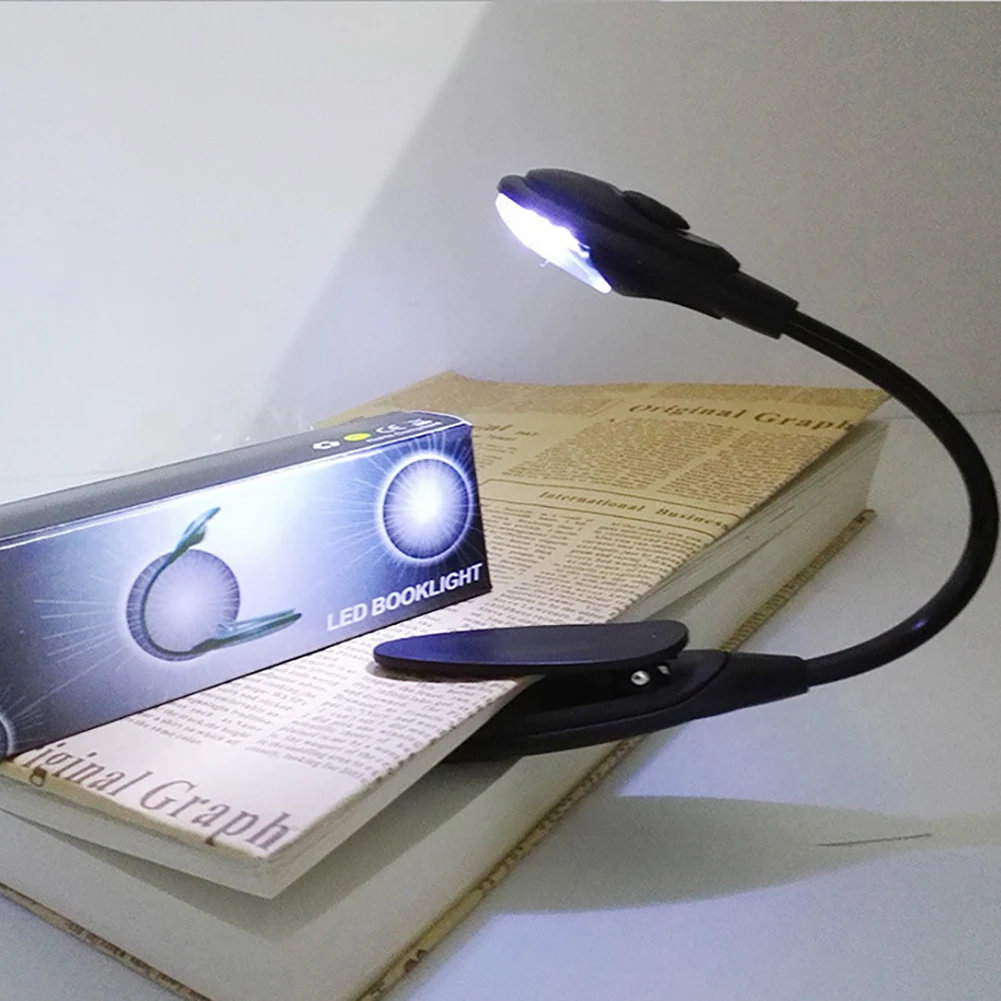 Clip reading lamp Book Light Mini Reading Light White Flexible Easy Clip Lamp Read Night