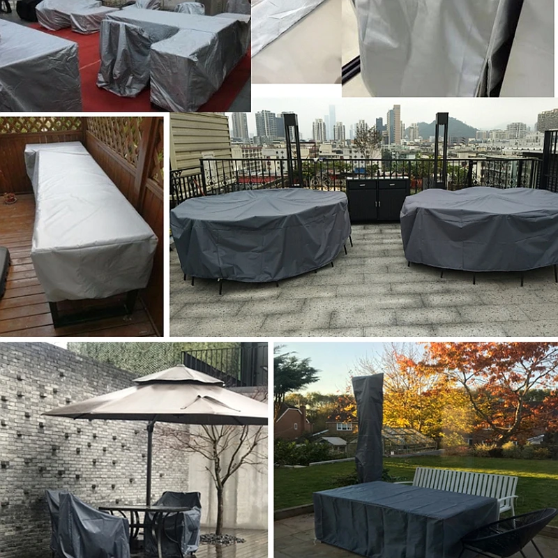 Dust Cover Outdoor Furniture Cover Sofa Chair Table Cover Rain Snow Dust Covers Waterproof Cover Silver and Black Smart Cover - 5