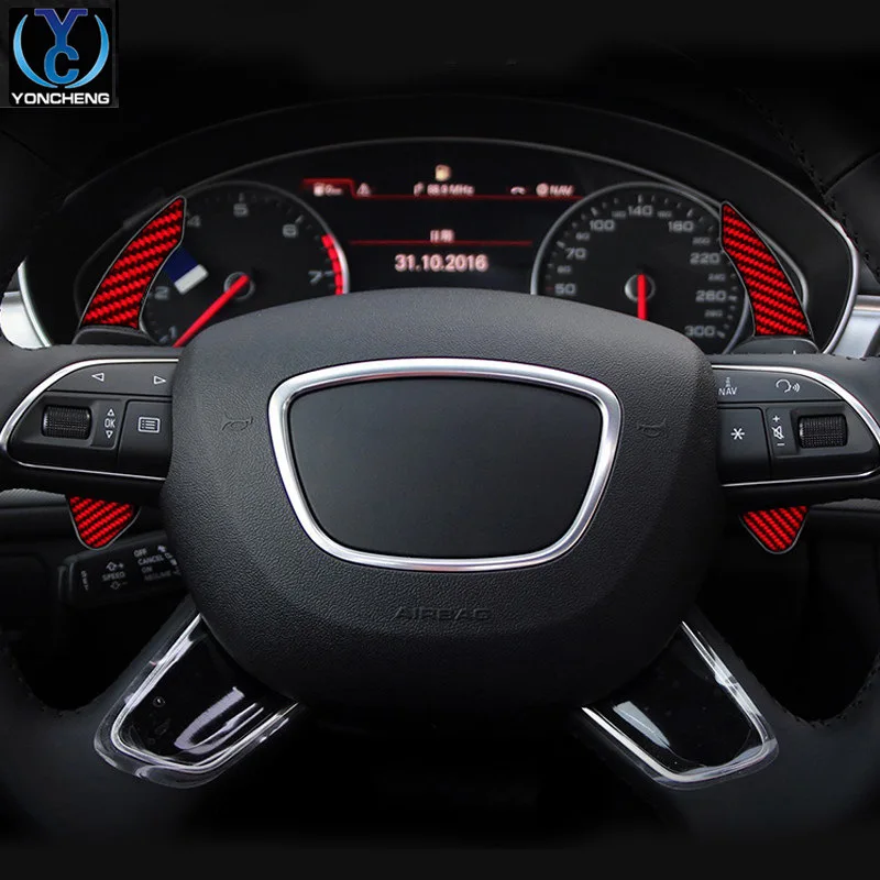 Adecuado Para Audi Paddle Shifter Fibra De Carbono Volante Modificado Accessori Interiores