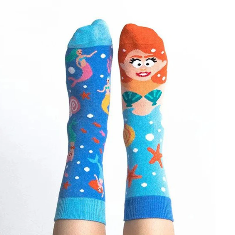 New mandarin duck socks Asymmetric AB socks Jacquard fashion sports cotton socks