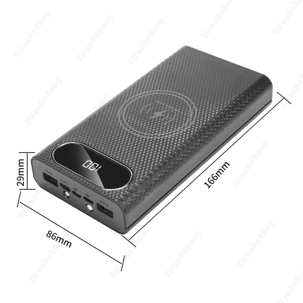 Destacável Power Bank Case Carregador Rápido Rápido Suporte da Bateria Caixa de Carregamento pd Carga Faça Você Mesmo com Lanterna 6*21700 Suporte - Image 4