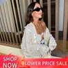 Women Chic Sparkling Beaded Short Loose Jacket Elegant V Neck Long Sleeve Lace Up Cardigan 2024 Autumn Female Fashion Streetwear 1