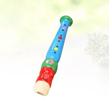 

1pc Cartoon Wood Flutes Kids Musical Instrument Children Early Educational (Blue)