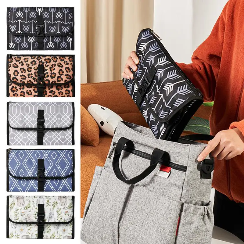 Portable Baby Changing Pad with Pockets Waterproof Travel Diaper Changing Station Kit for infant outdoor Gifts