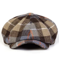 Unisex Retro Plaid Newsboy Caps Men British Painters Hats Spring and Autumn Berets Hip Hop Berets 5