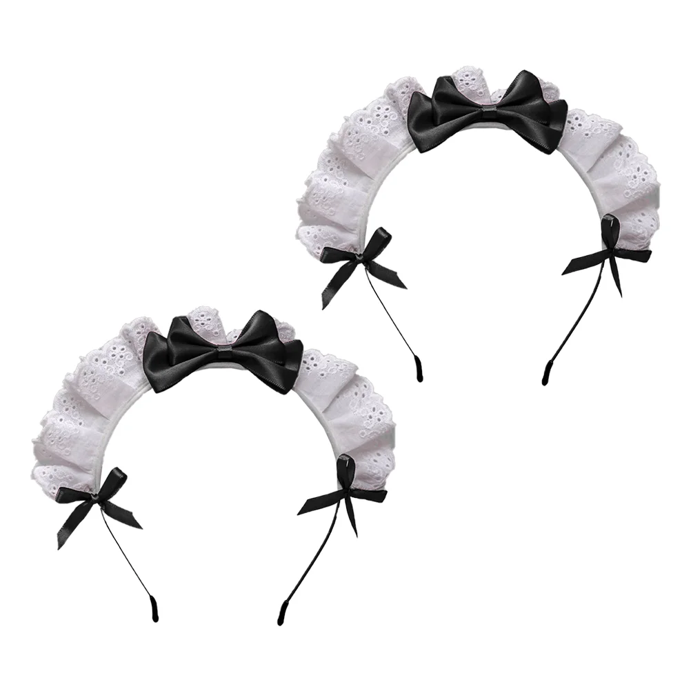 2 Pcs Girl Hair Hoops Party Hair Hoops Women Bowknot Hair Accessoriesdress Cosplay Hair Accessoriespiece