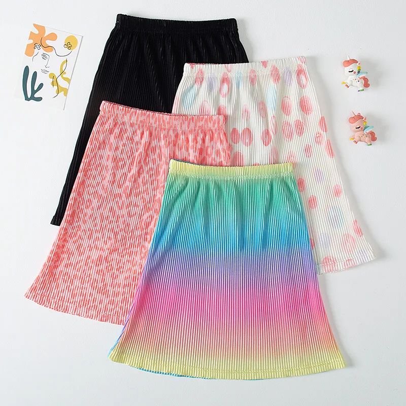 Korean Girls Suit Summer Children Skirt Rainbow 2 4 6 8 10 12Years children skirts