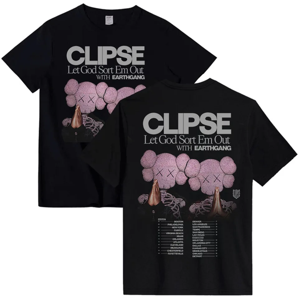 Clipse Let God Sort Em Out Tour 2025 T-shirt Summer Short Sleeve