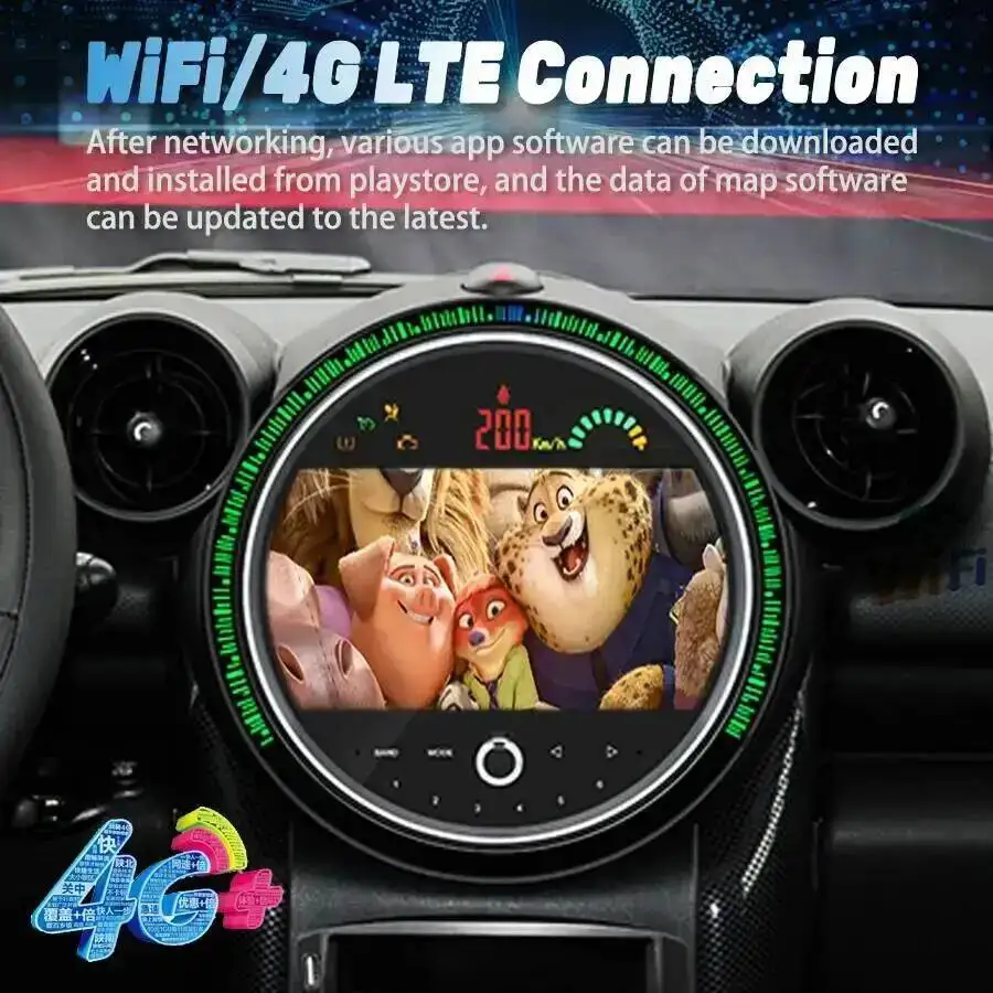 Radio con Navegación Android de 9 Pulgadas para BMW Mini Countryman Mini One Cooper R60 R54 R60 R54 R55 R56 2007-2014, Reproductor Carplay, GPS Estéreo 4