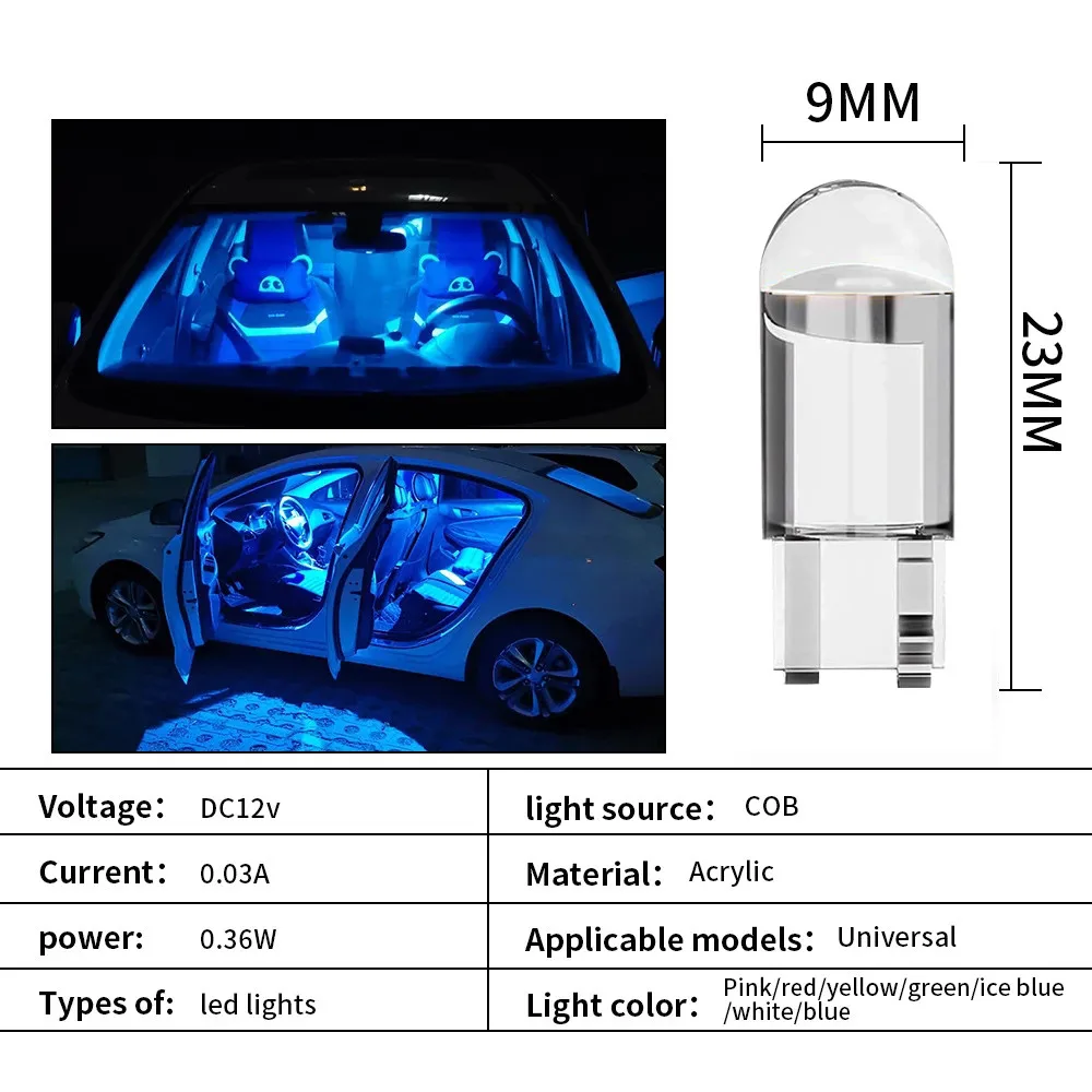 W5W Led T10 ڵ  COB  6000K  ڵ ȣ   б DRL  Ÿ 12V  10/2