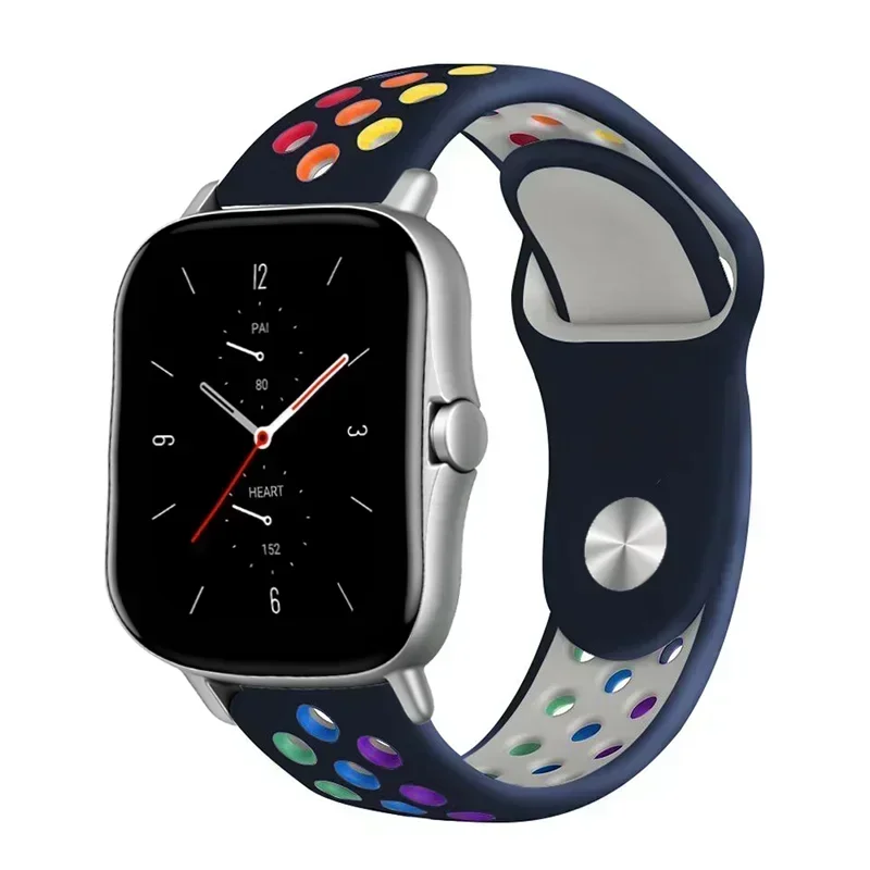 Rainbow Silicone Perforated Sport Strap – Breathable and Comfortable for Fitness and Outdoor Activities