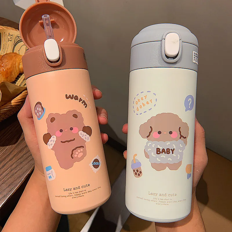 Creative Cartoon Cute Thermos Bottle Portable Bullet Cover 304