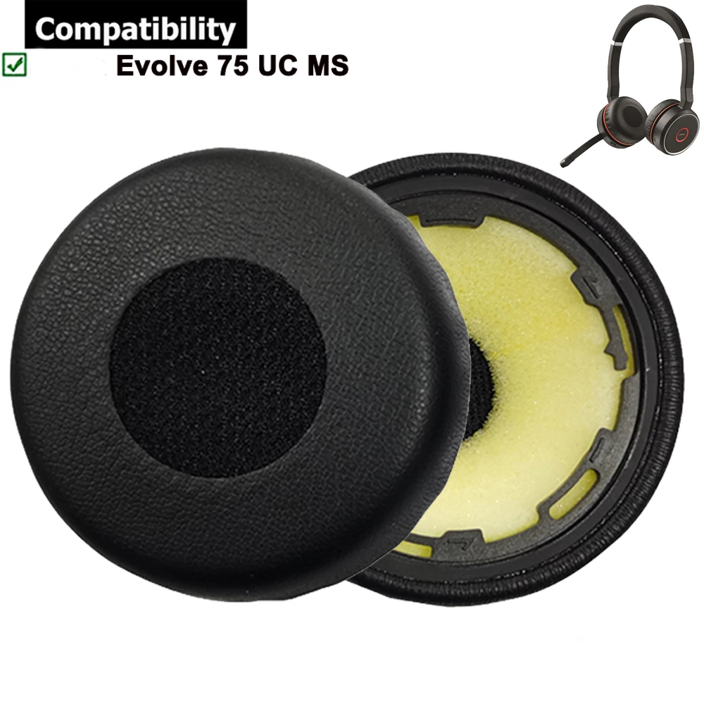 

1Pair Replacement Earpads Ear Pads Muffs Repair Parts For Jabra Evolve 75 75+ UC MS Headsets