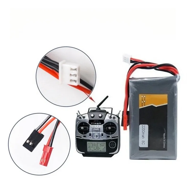 Paquete De 2 Baterías Recargables De 6.6V 2200mAh Con Conector Futaba JST – Compatibles Con Transmisores RC 18SZ, 14SZ, 10J, T8J, 7PX, 4PX, 4PV, 4PLS Y Más
