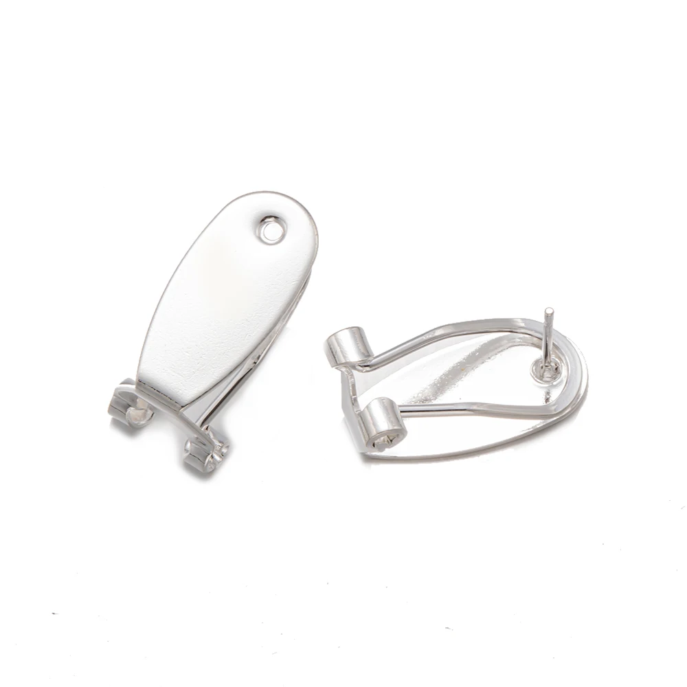 10 Stück 9 x 20 mm Kupfer-Ohrclip mit flacher Rückseite, Ohrstecker, Haken-Basisfassung für DIY, nicht durchbohrt, Ohrring-Zubehör, Schmuckherstellung – Detail 4