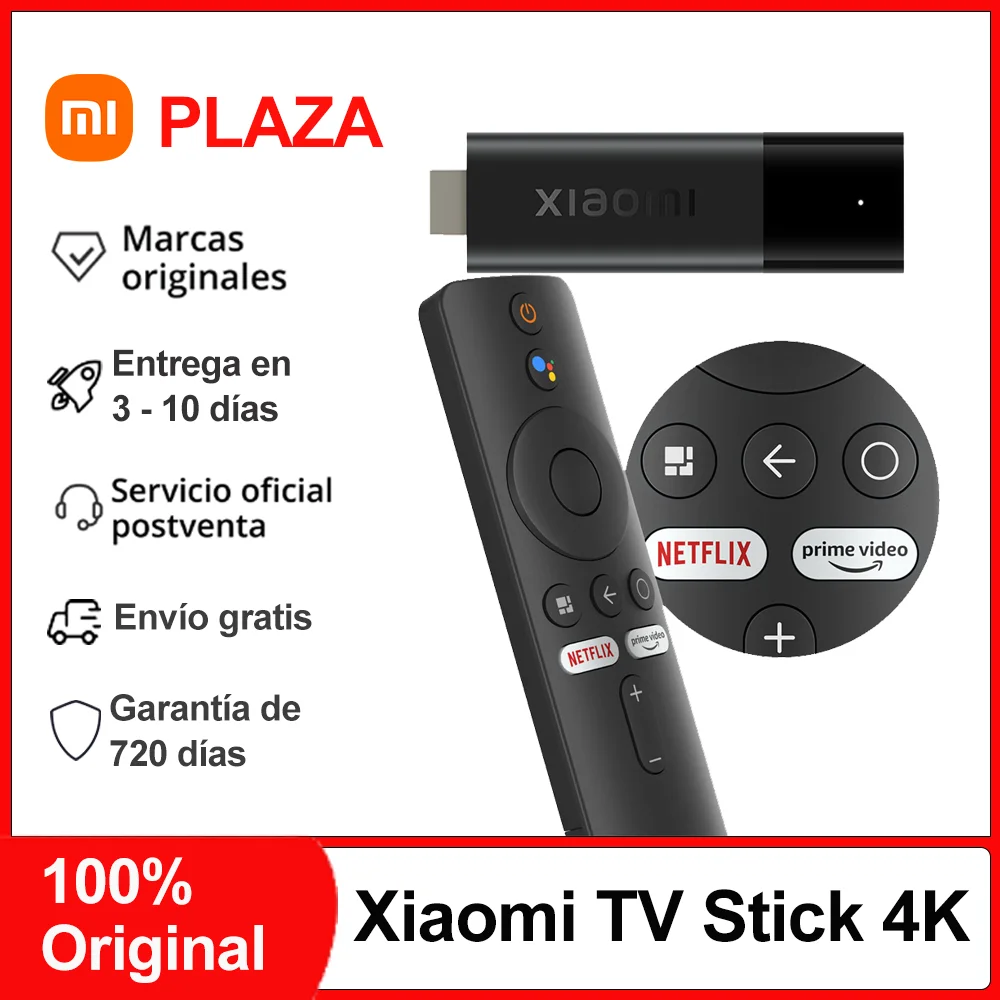 Xiaomi Tv Stick 4K, Android Tv 11 Quad-Core Cortex-A35, 2Gb Ram 8Gb Rom, Netflix Wifi Google Assistant Tv Stick, Smart Tv Dongle