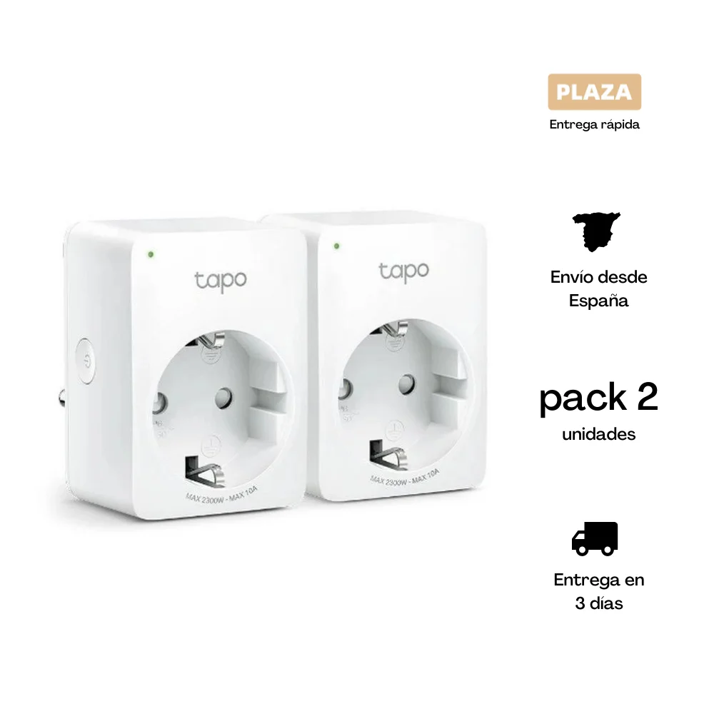 Spina Tp-Link P100 (Confezione Da 2) Mini Smart Plug Wi-Fi, Ottimale Per La Programmazione On/Off E Risparmio Energetico, Compatibile Android / Ios, T