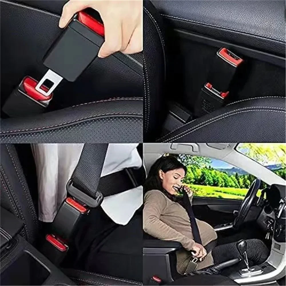 2 PCS Seat Belt Extender Car Seat Belt Clip Safety Lock Buckle Plug Thick Insert Socket