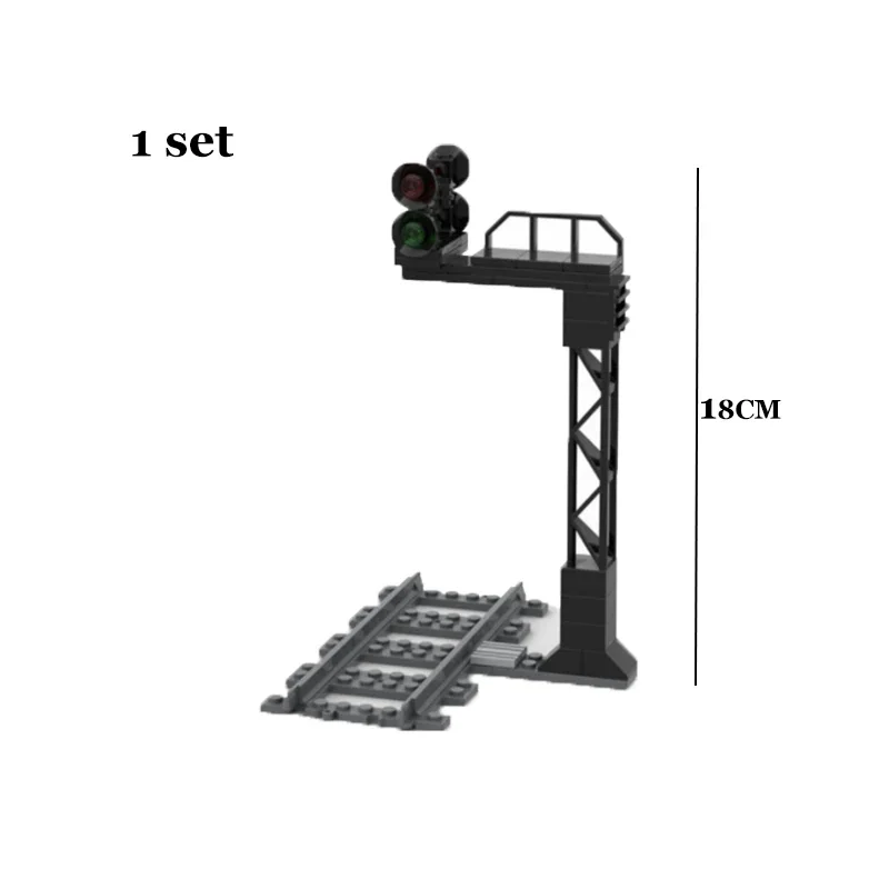 City Train Railway Building Blocks Set - Tracks, Station, and Buffer Stop Bricks Collection