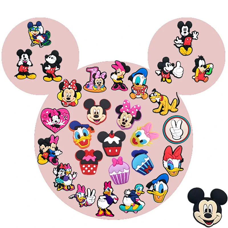 

Aoger Disney Mickey Minnie Donald Shoe Croc Charms for Clogs Sandals Decoration Shoe Accessories Charms for Friends Gifts