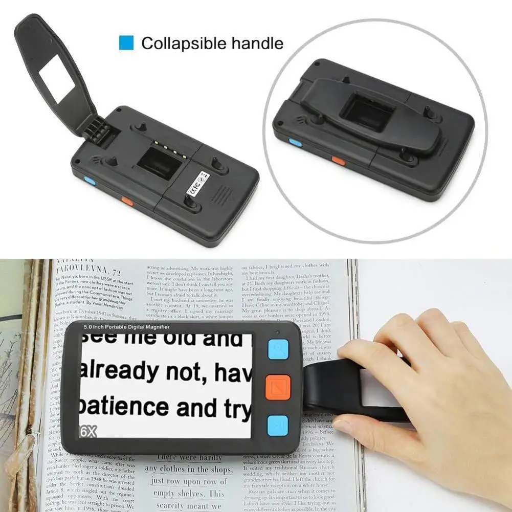

5.0inch LCD Colorful Electronic Digital Magnifier 4-32X Reading Aid 17 Color Modes EyesightAiding For Elderly Video Magnifier