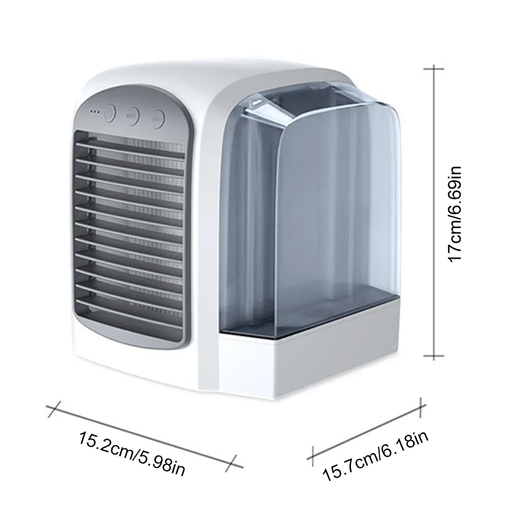 Summer New Water-Cooled Fan Personal Mini Air Cooler Humidifier Portable Air Chiller 3 Gear 380ml Tank for Bedroom Living Room