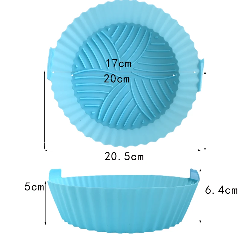 Air Fryer Mold Silicone Kitchen Baking Tools Oven Baked Chicken Pizza Fried Chicken Basket Reusable Pan Lining Accessories