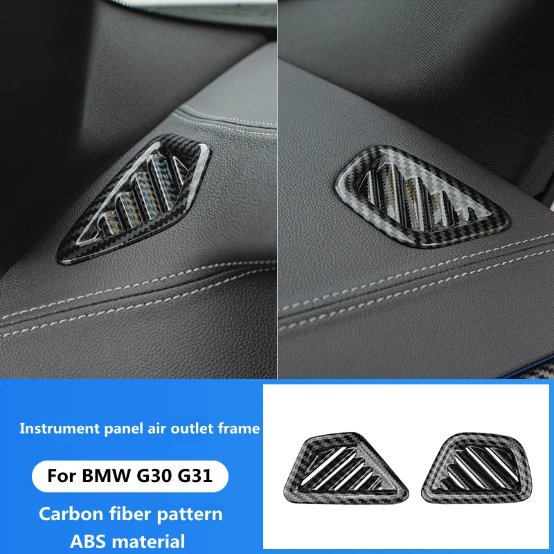 

Car styling carbon fiber pattern interior for BMW 2018-2022 new 5 series G30 G31 dashboard air outlet frame sticker interior