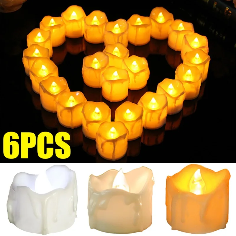 Flameless LED Candle Lamp Creative Wishing Led Tea Light Warm White Flickering Battery Lights Halloween Christmas Decorations