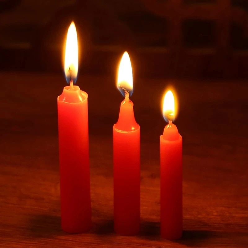 Small Candles Household Birthday Lighting Red and White Candles Valentine's Day Decoration Home Decor Religious 10pcs candle making tools candle dye