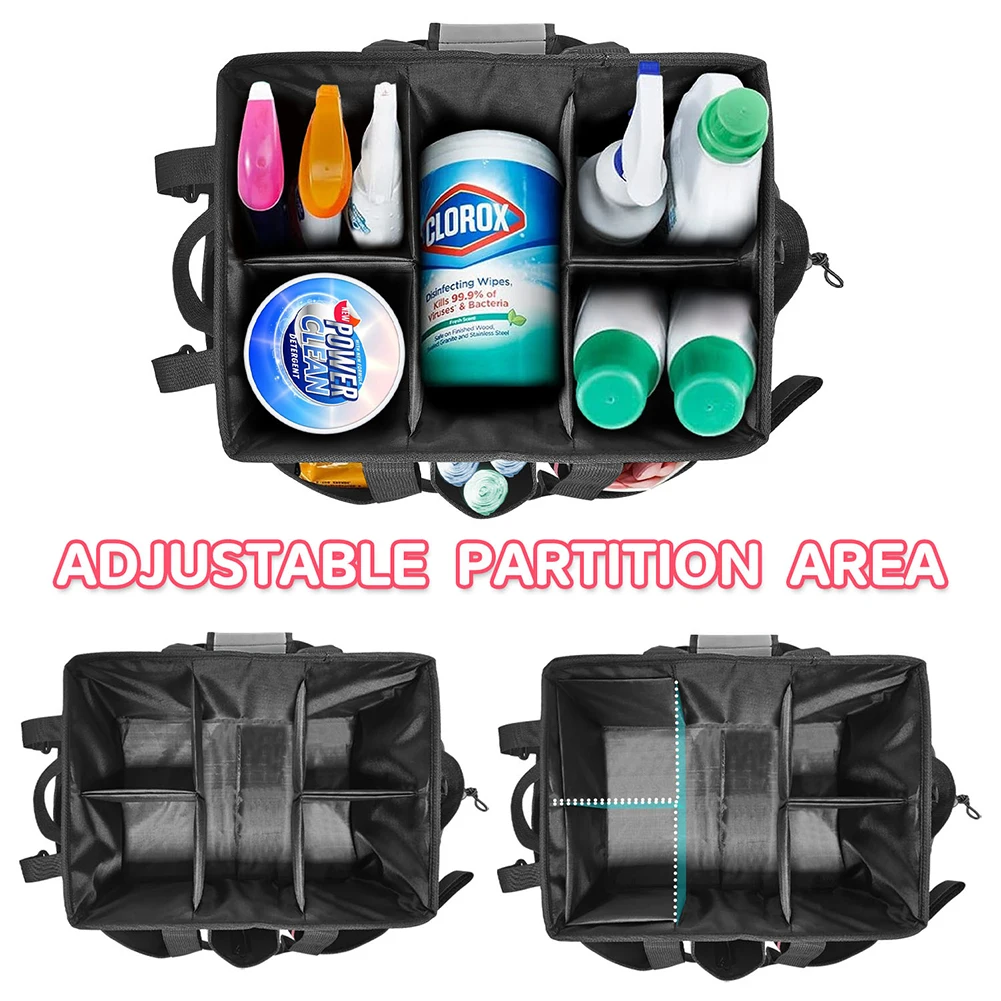 Cleaning Caddy Bag with Handle Large Cleaning Supplies Organizer Kitchen Cleaning Supplies Storage Bag for Cleaners Housekeepers