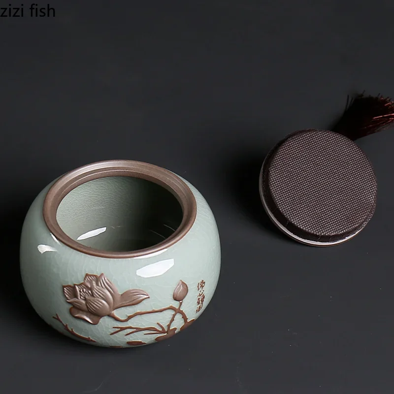 Ceramic Tea Caddy Storage Tank Sealed Jar Candy Jar Tea Box Sugar Bowl Organizer Home Food Container Decorative Jars Can tea tin box,tea canister