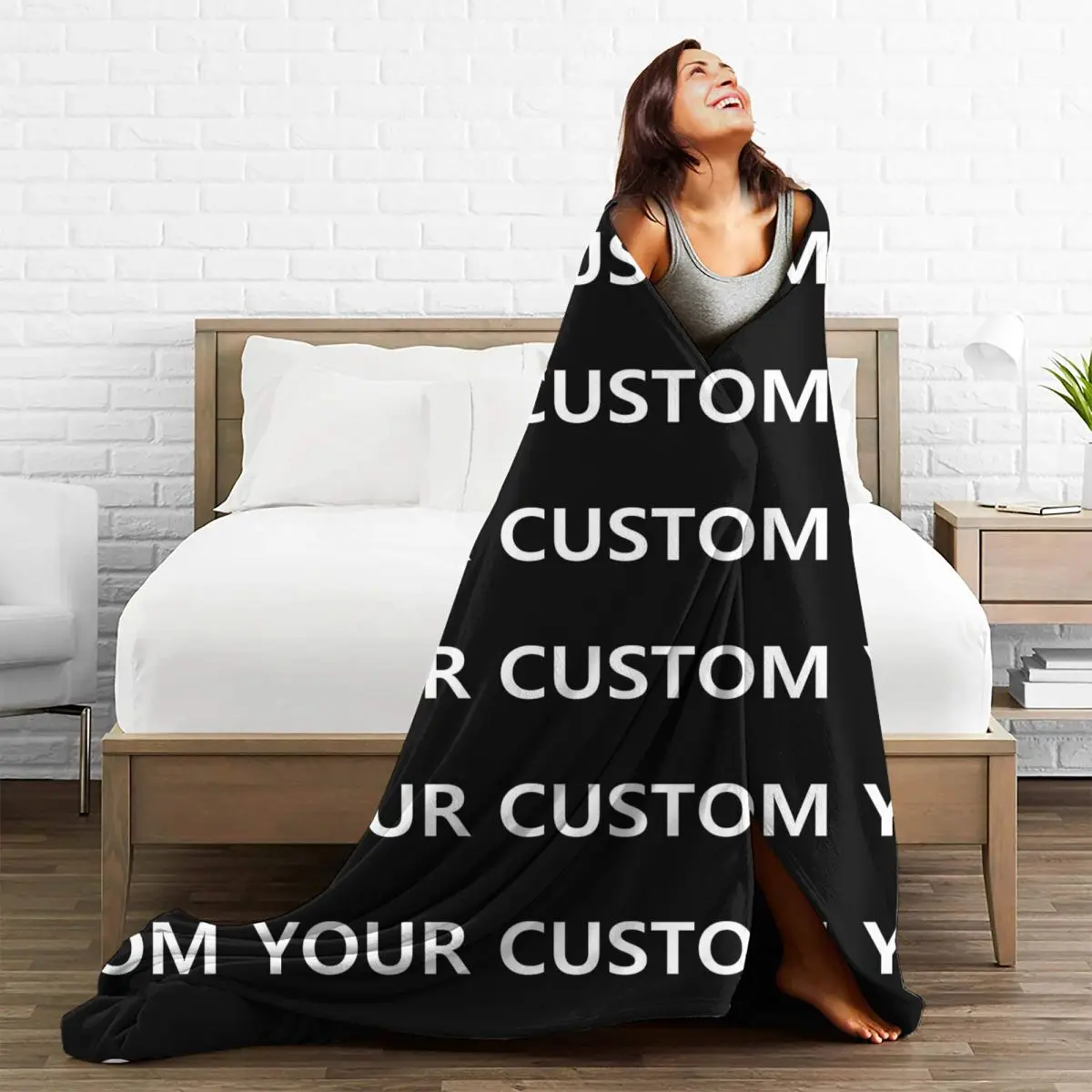 Custom DIY Your Image Super Soft Blanket Add Design Travel Throw Blanket Winter Aesthetic Flannel Bedspread Sofa Bed Cover 5