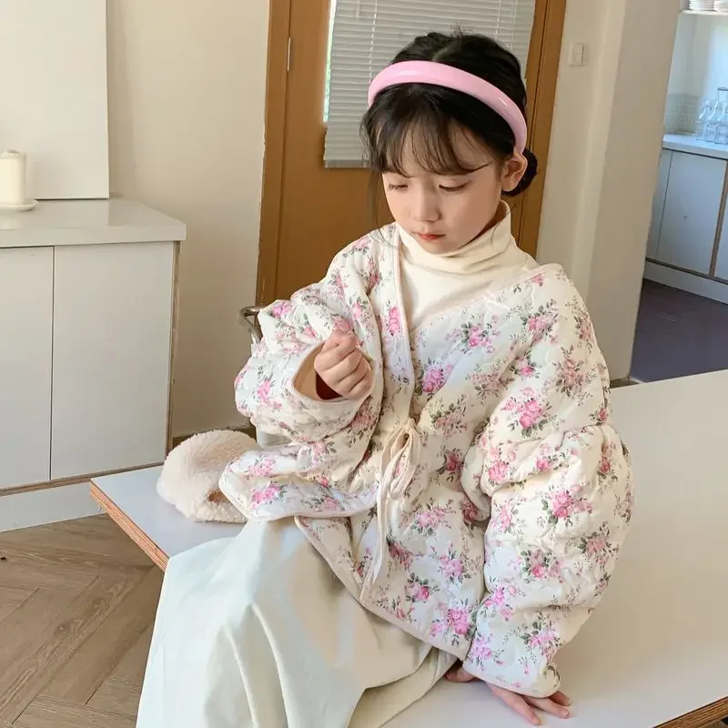 Girls New Cotton Clothes for Childrens Loose and Warm Cotton Clothes for Girls Fashionable New Autumn and Winter Coat