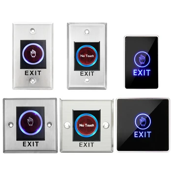 Door Exit Push Button Release Switch Opener NO COM NC LED light For Door Access Control System Entry Open Touch 1