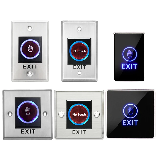 Door Exit Push Button Release Switch Opener NO COM NC LED light For Door Access Control System Entry Open Touch 1