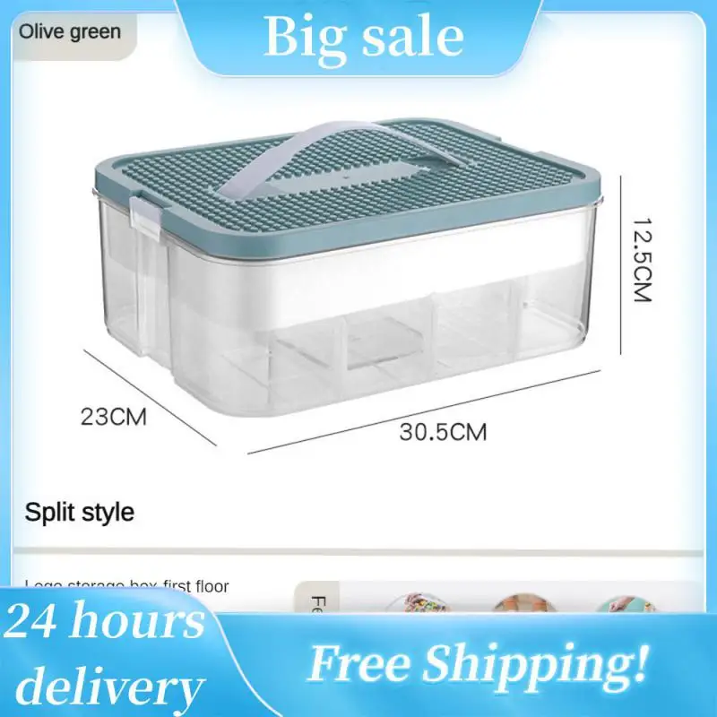 

Ящик для хранения многослойных строительных блоков, составной органайзер для игрушек с ручкой, контейнер большой емкости для всякой всячины