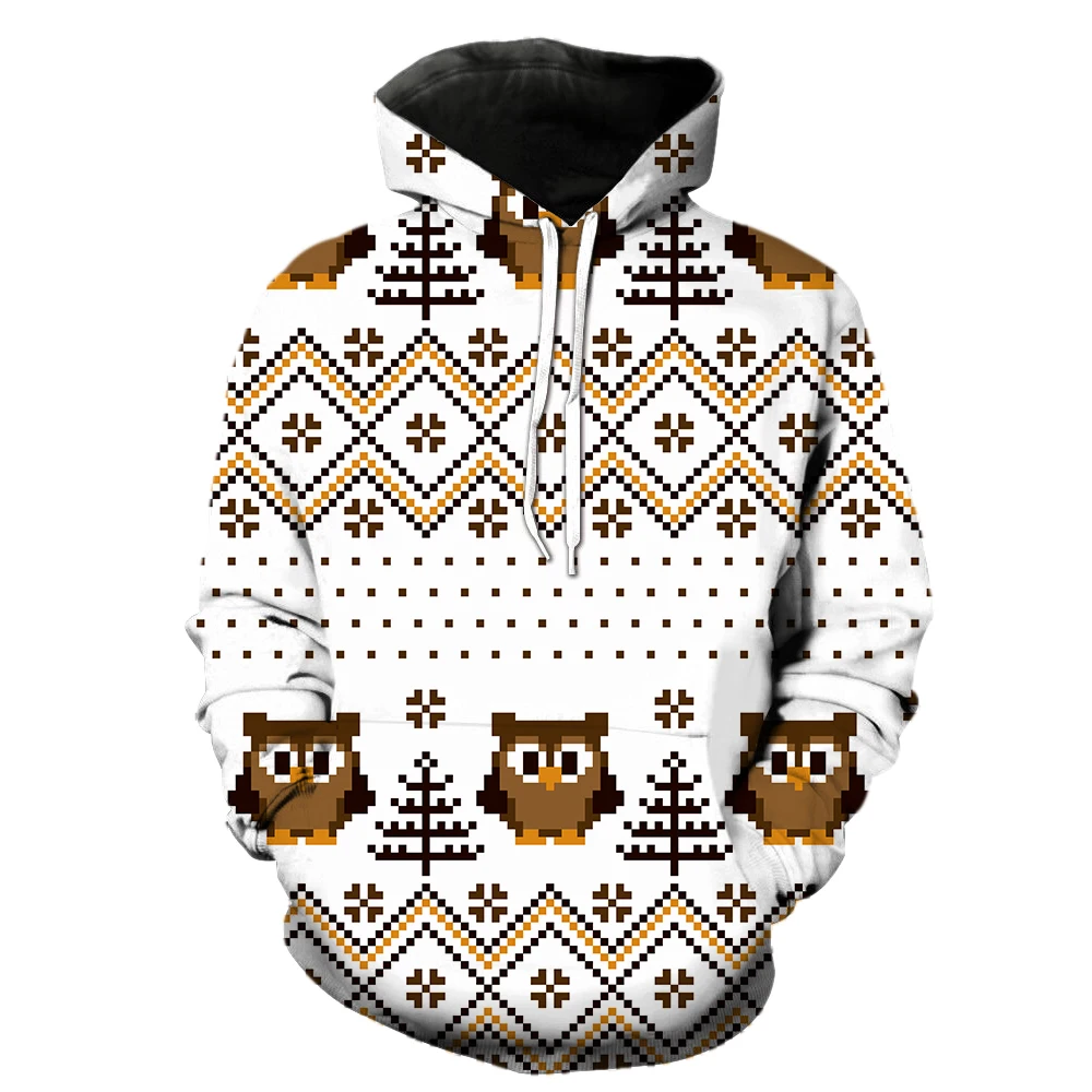 

Santa Claus Christmas Tree Men's Hoodies Hip Hop Pullover Teens Fashion Oversized Spring 3D Print Sweatshirts Casual Streetwear