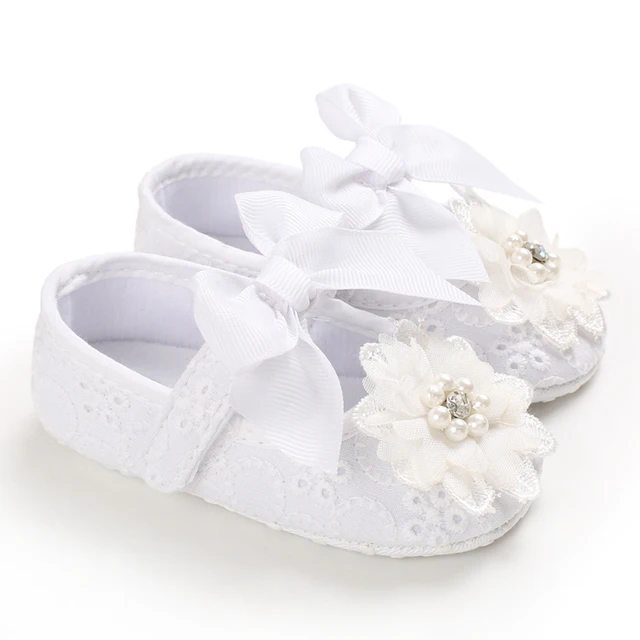 Newborn Toddler Shoes Baby Soft Soled Sandals Lace Soft Soled Shoes Beach Shoes Slippers Non Slip Sandals 0-18M First Walkers C-607 white